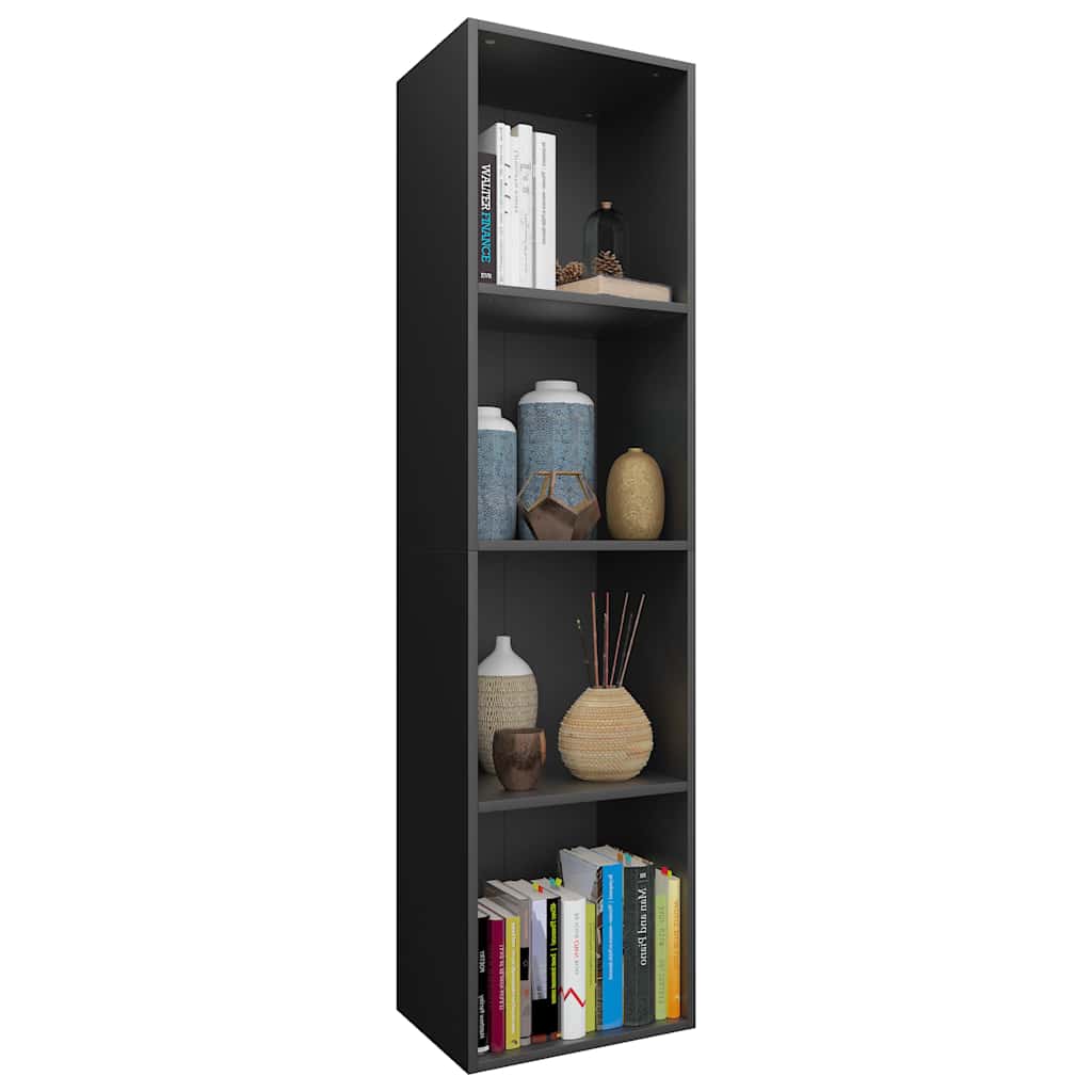 vidaXL Bücherregal/TV-Schrank Schwarz 36x30x143 cm Holzwerkstoff