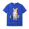 Corgi Levantamento de Peso Engraçado Levantamento Terra Homens Fitness Academia Treino Design de Camiseta Premium Camiseta Fofa Algodão Masculina Camiseta Hip Hop