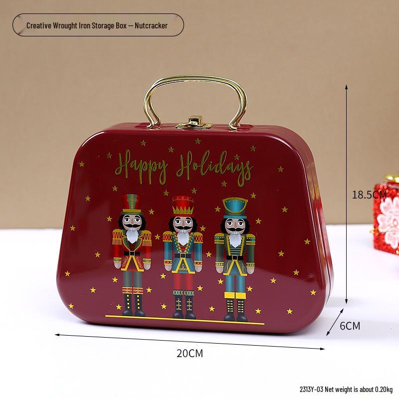 Christmas Wrought Iron Candy & Biscuit Storage Box - Handheld Wedding Planner Gift