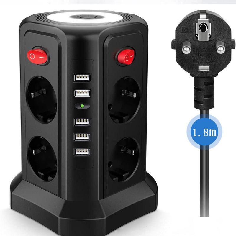 

Интеллектуальная вертикальная розетка USB для настольного компьютера, интеллектуальный удлинитель с молниезащитой и несколькими отверстиями
