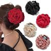 Elegant Multi-Color Rose Flower Hair Clip - Princess Style Fabric Claw Accessory