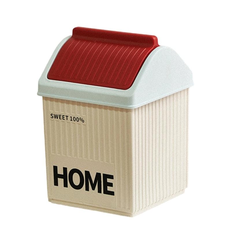 

Modern Small Waste Bin For Office Desk Bathroom Storage Small Decorative Trash Can розовый