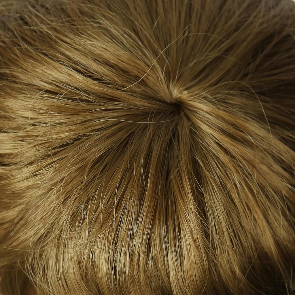 Peruca Curta Cacheada para Boneca Linfairy de 9-10 Polegadas (Marrom oliva)