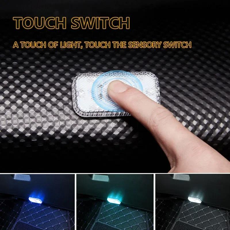 Auto Innenleuchten Fingerberührungssensor Mini LED Leselampe Kabelloses Touchlicht USB-Aufladung Auto Dach Atmosphärenlampe