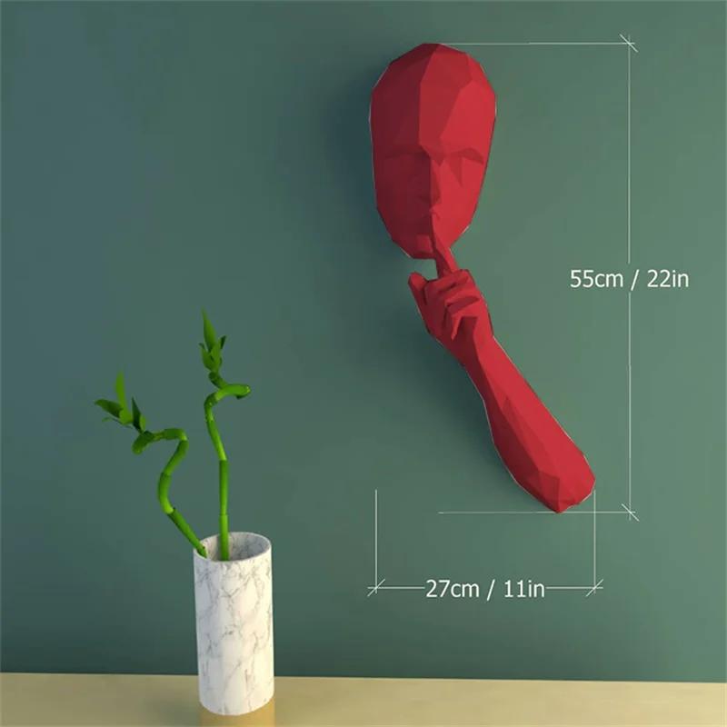 3D Paper Model of Silent Person, Simplicity Household Hanging Decoration, DIY Handmade Tool, Library, Cafe Wall Decoration, Craf