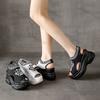 Fashion Women Summer Shoes 2025 Summer New Height Increase Non Slip Peep Toe Fly Weave Sandals Platform Sport Casual Women Wedge Shoes