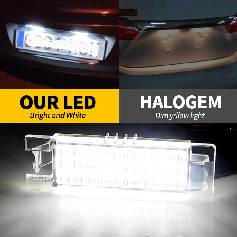 2Pcs Error Free LED License Number Plate Light Lamps for Opel Astra H J K Corsa Zafira Insignia Vectra Meriva Adam or Vauxhall