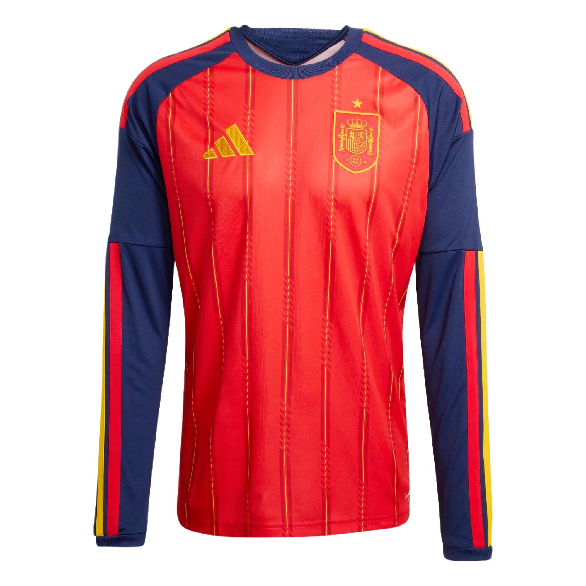 adidas Spain 26 Home Long Sleeve Jersey Vivid Red Men s JZ5786 XL