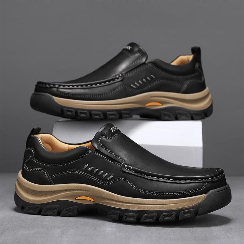 Fashion Vintage Style Men's Casual Slip on Shoes Stylish Trendy Hiking Shoes Non-slip Sports Loafers Comfortable Male Treking Footwear