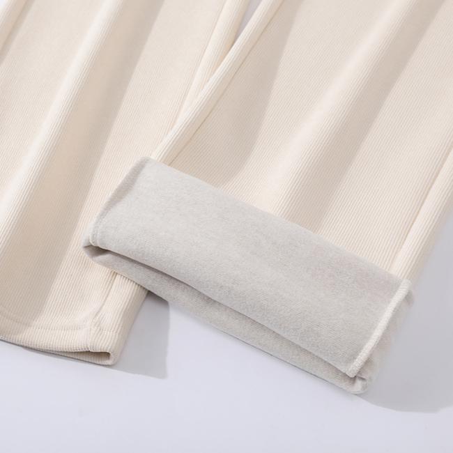 DIMANAF 2024 Winter Lange Hosen Damen Cord Harems Herbst Gerade Elastischer Einfarbiger Bund Lockere Hosen Neu