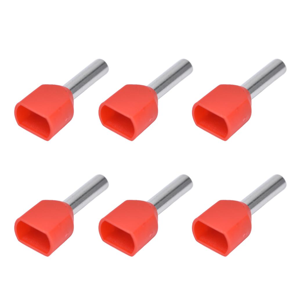 100PCS Insulated Ferrules Terminal Copper Tube PVC Crimp Connector for 2x18AWG Wire TE1008