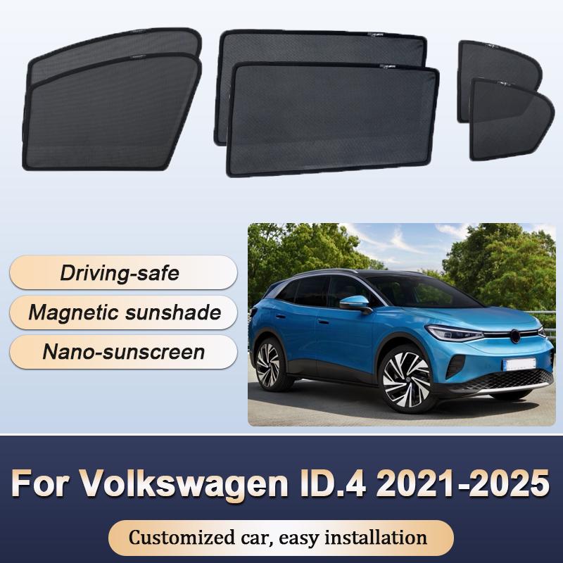 Sun Shades For Volkswagen VW ID4 ID.4 2021 2022 2023-2025 Sunshades Magnetic Heat Insulation Window Visor Car Accessories