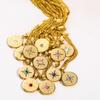 Collar Colgante Zodiacal Minimalista con Cruz y 12 Piedras de Nacimiento - Elegante Cadena para Suéter Estilo Europeo y Americano