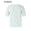 PORTS Women's Spring/Summer Color-block Logo Knit Short Sleeve Top LD8K711PXE006