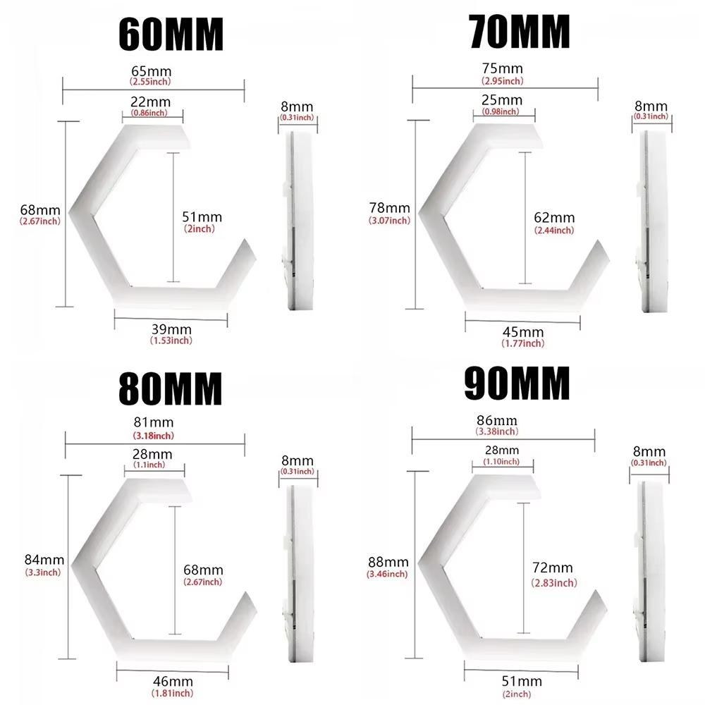 60mm 70mm 80mm 90mm RGB Hexagon LED Angel Eyes with Turn Signal Halo Rings Car Headlights Drl 12-24V for Motorcycle Offroad 4X4