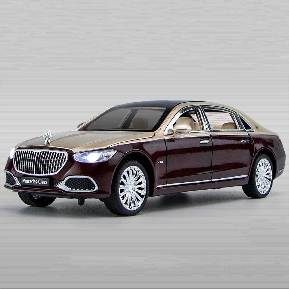 1:24 Maybach S680 Gle350 Car Toys Diecast Alloy Model Sound Light Pull Back Doors Opened Front Wheel Steering Vehices Kids Gift