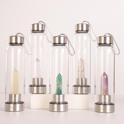 Hexagonal Prism Crystal Glass Water Cup with Magic Wand Spa Design - Custom Logo Option Available