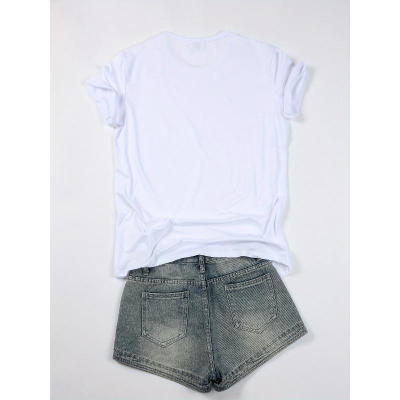 European Size [Leopard Heart T-Shirt] Leopard Printed Heart T Shirt - Women's Summer and Spring Short Sleeve Crew Neck Casual Tops