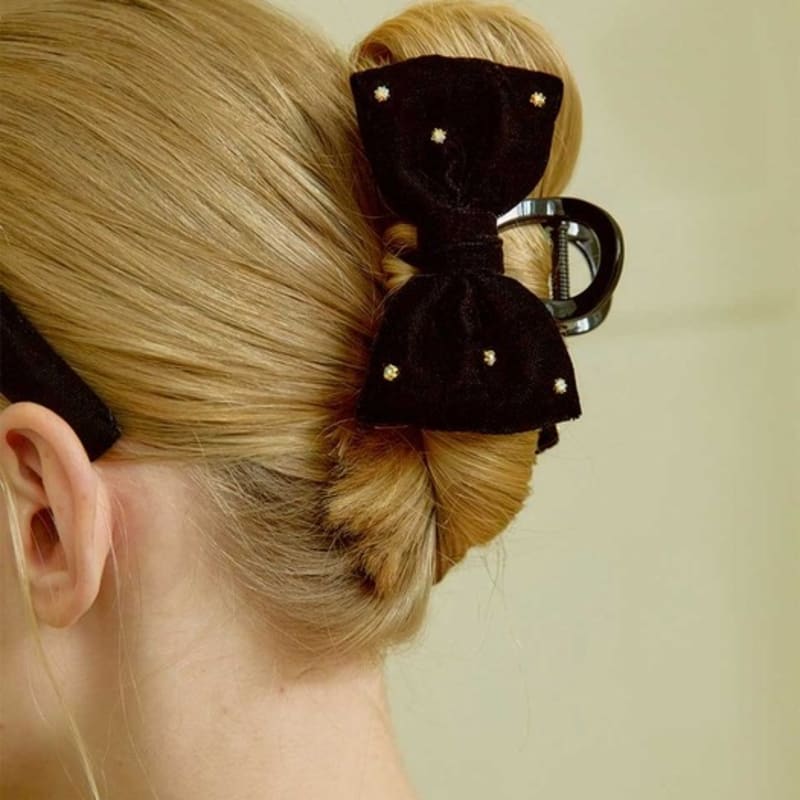 

Jean Paul Clarisse Stone Ribbon Clip JP-23-368CC black