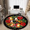 1pc Floral Ornament Carpet for Office Non-Slip, Round Carpet, Soft & Comfortable, Carpet for Office, Lightweight Round Floor Mat