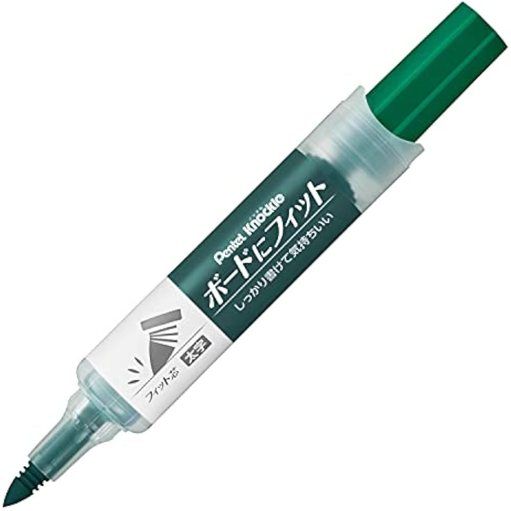 Pentel EMWL5BF-D White Board Marker Board Fit Cores, Bold Green, 10 Pcs