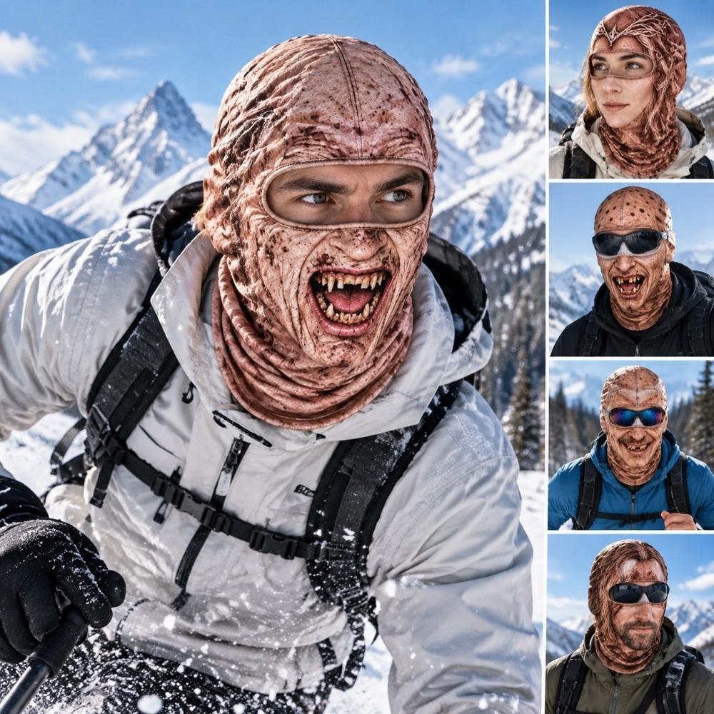 Windproof Balaclava Ski Mask 3D Printed Neck Gaiter Novelty Face Cover Skiing