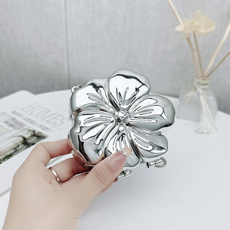 1Pc Mini Gold Silver Floral Acrylic Bag Evening Bag Purses And Handbag Shoulder Bags Party Wedding Clutch Purse