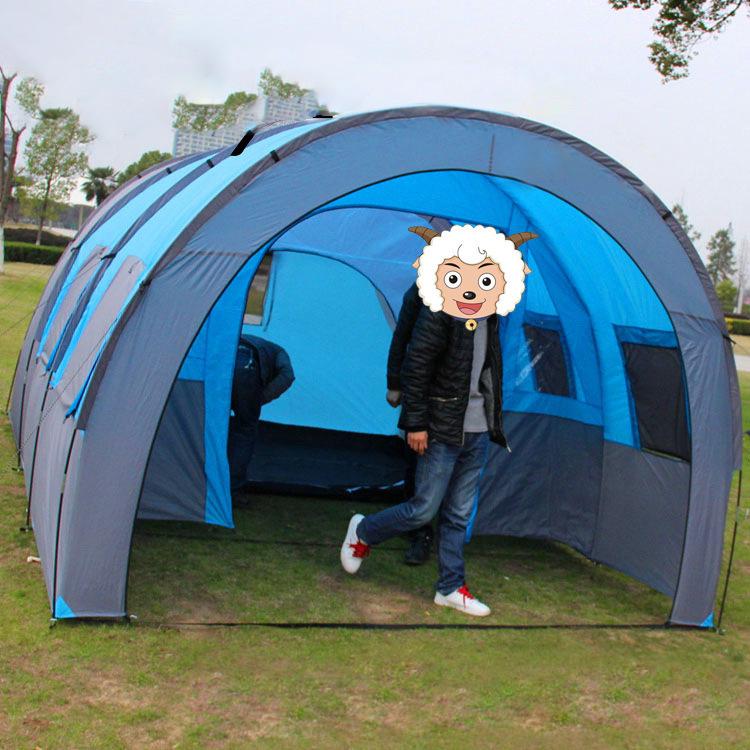 Namiot tunelowy zewnętrzny: Przestronny 3-pokojowy design na kemping, najlepiej sprzedający się namiot zespołowy dla wielu osób