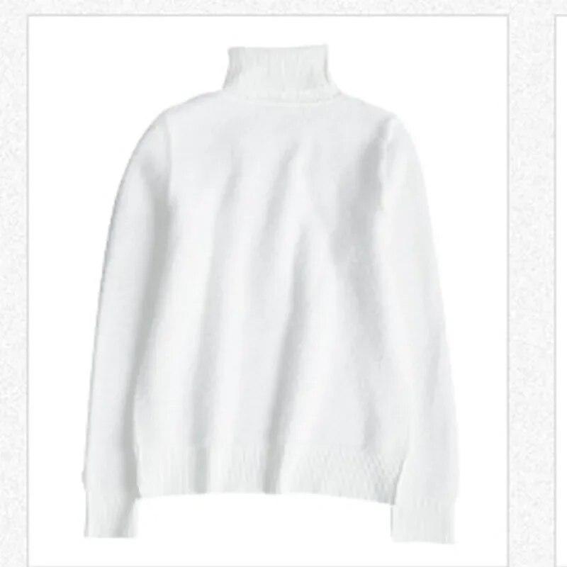 Winter Büro-dame Samt Gestrickte Warme Pullover Casual Lose Langarm Solide Hohe Kragen Pullover Frauen Mode Pullover 29555