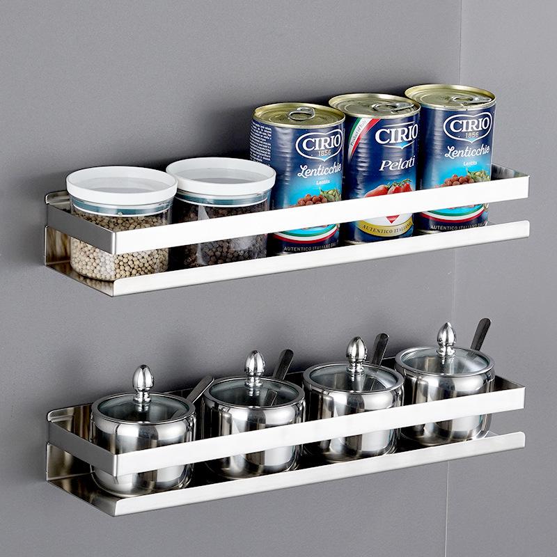 Wall-Mounted 304 Stainless Steel Spice Rack & Bathroom Hanger