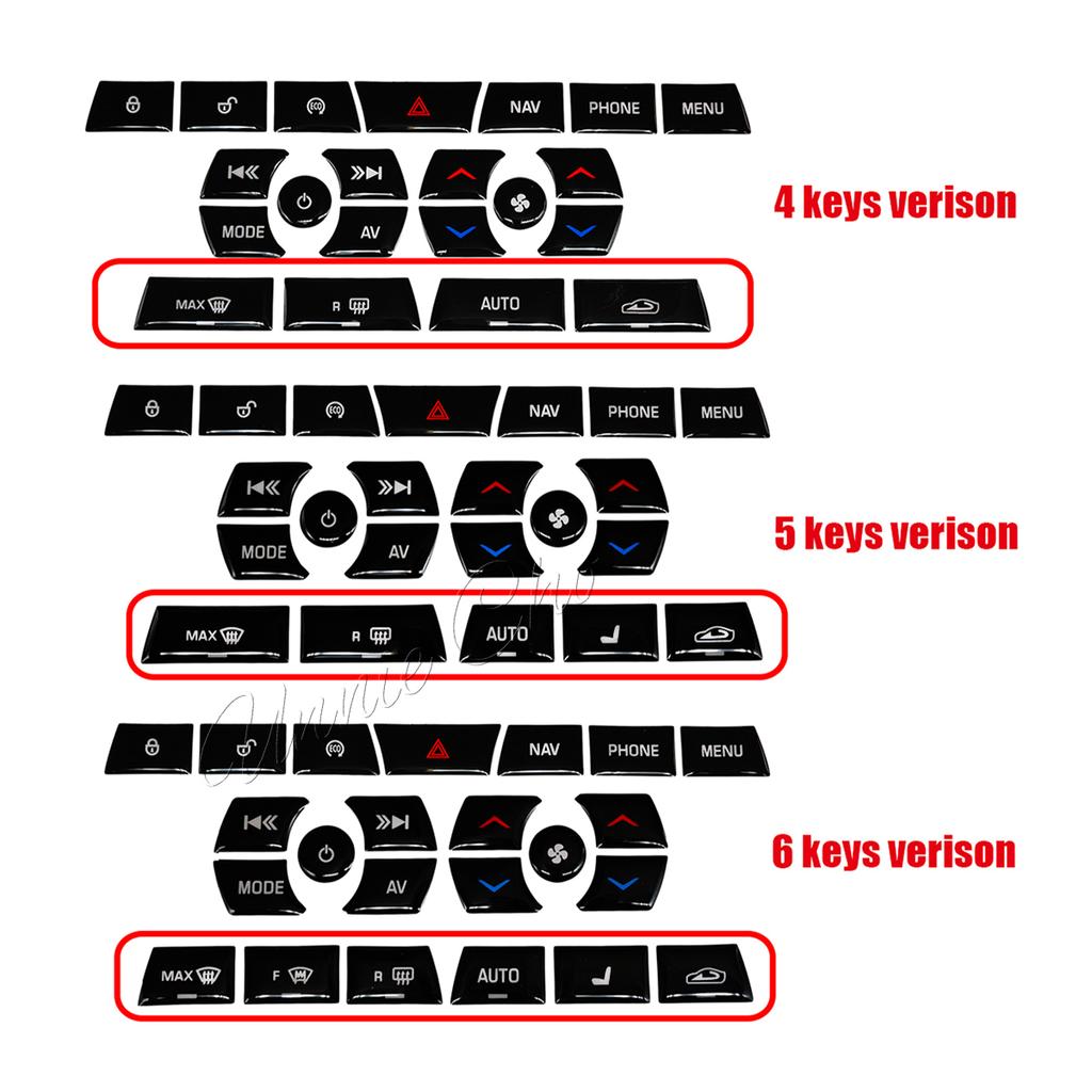 For Jaguar XF Accessories Upgrades Black Button Trim Cover for Climate AC Switch Car Interior Refurbishment Kit for X250 Gear
