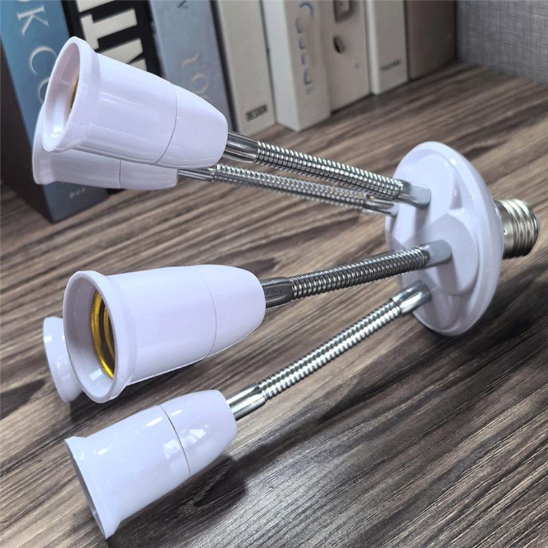 A03F-Photography Adapter Converter E27 Light Socket Splitter E27 Light Bulb Adapter Adjustable Multi Bases Household Lamps