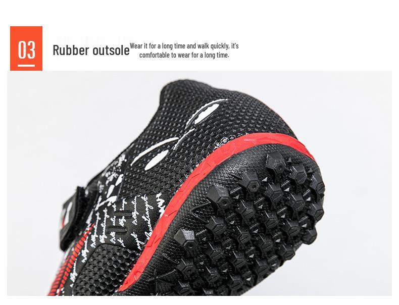 Oddychające Uniwersalne Dziecięce Buty Piłkarskie na Trening Zewnętrzny z Rzepami i Kolcami