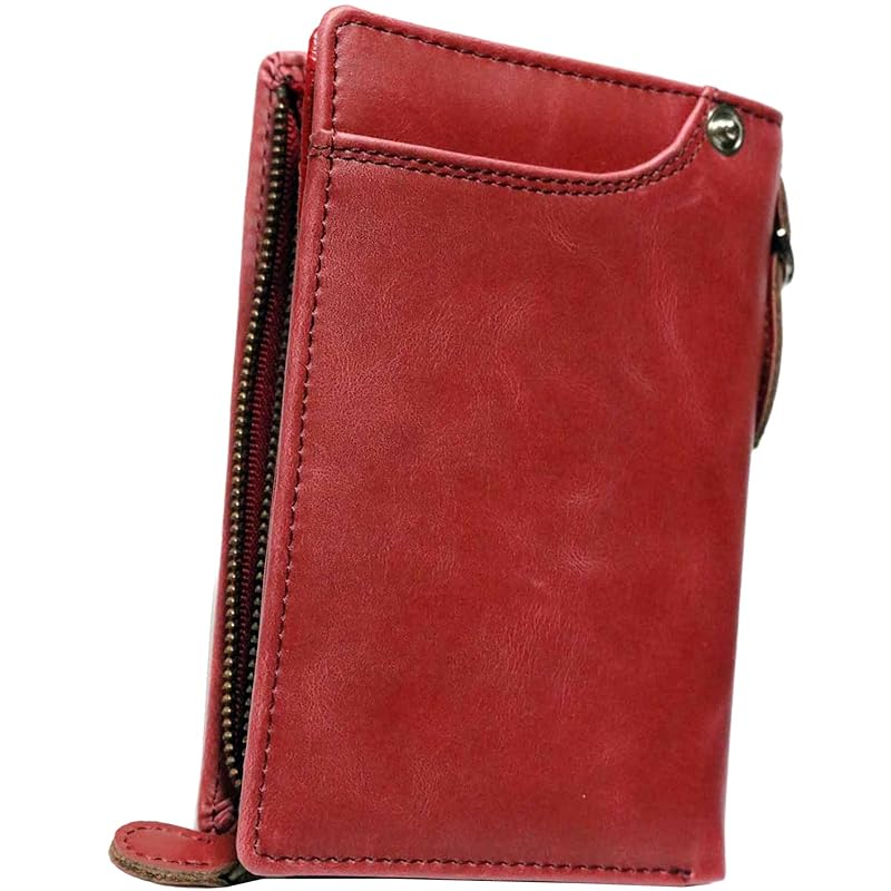 

[FashionBerry] red bifold wallet bifold wallet men s genuine leather cowhide compact wallet long wallet long life small wallet multifunctional large