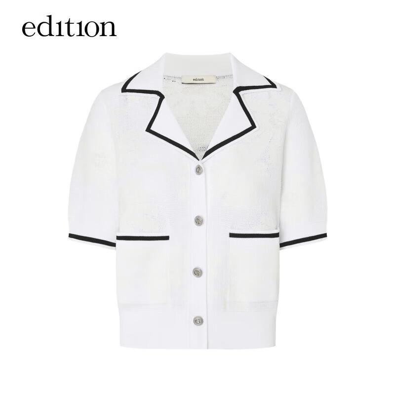 Women's Retro Jacquard Knit Short Sleeve V-Neck Top