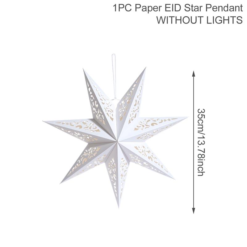 30-75cm Hollow Star Hanging Pendant Eid Mubarak Christmas Ramadan Decoration 2025 Islamic Muslim Party Decor Ramadan Kareem Gift