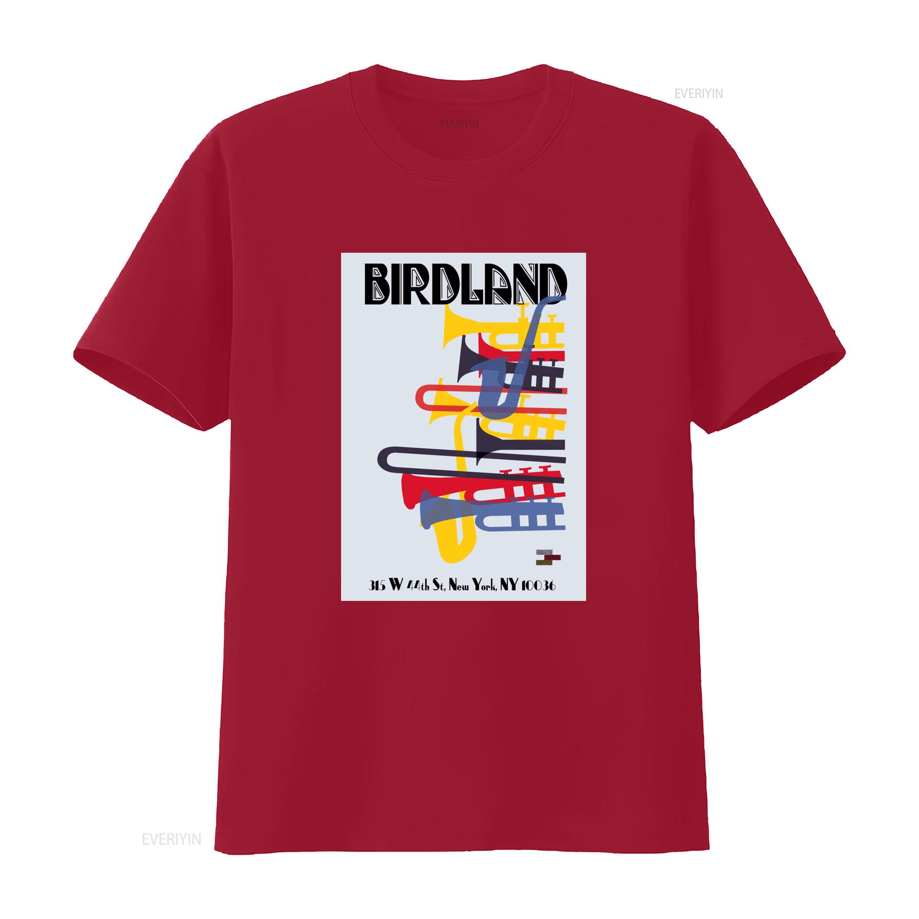 Birdland 1949 Poster Theater Bird Cotton T Shirt Jazz Music Live Coltrane Design New York Inspired Retro Style vintage Washed S