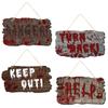 2024 New Halloween Imitation Wooden Doorplate Haunted House Terrifying Atmosphere Decoration with Blood Fingerprints