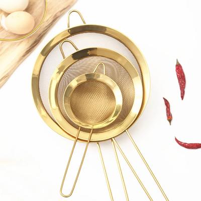 Roestvrij Staal Fijne Mesh Olie Zeef Gouden Zeefje Zeef Vergieten Meel Koffie Mesh Filter Bakken Tools Keuken Bakgerei