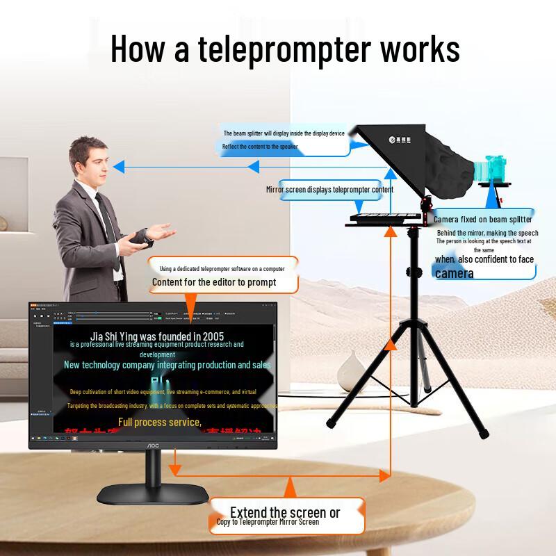 JiaShiYing JS20Plus 20-inch AI Voice Teleprompter