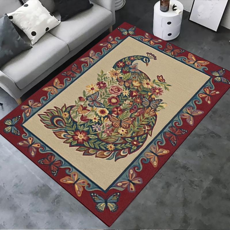 2025 New Peacock Carpet Rug for Living Room Bedroom Home Sofa Decoration,Kids play Non-slip Floor Mat121