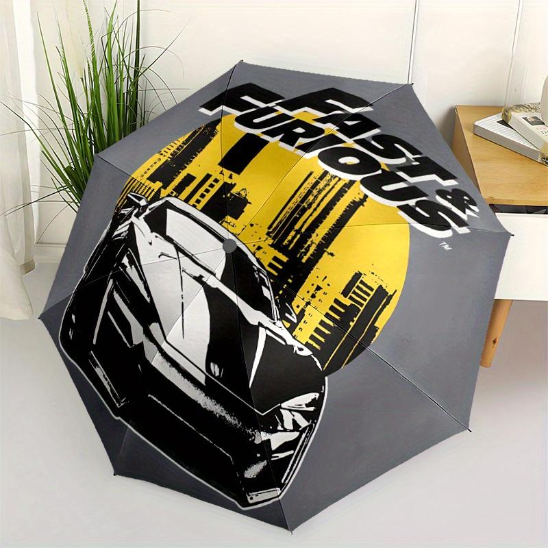 1pc Fast Furious Car Automatic Open/close Umbrella, Heavy-Duty Iron Frame, Folding Portable Design, Travel, Everyday Use201