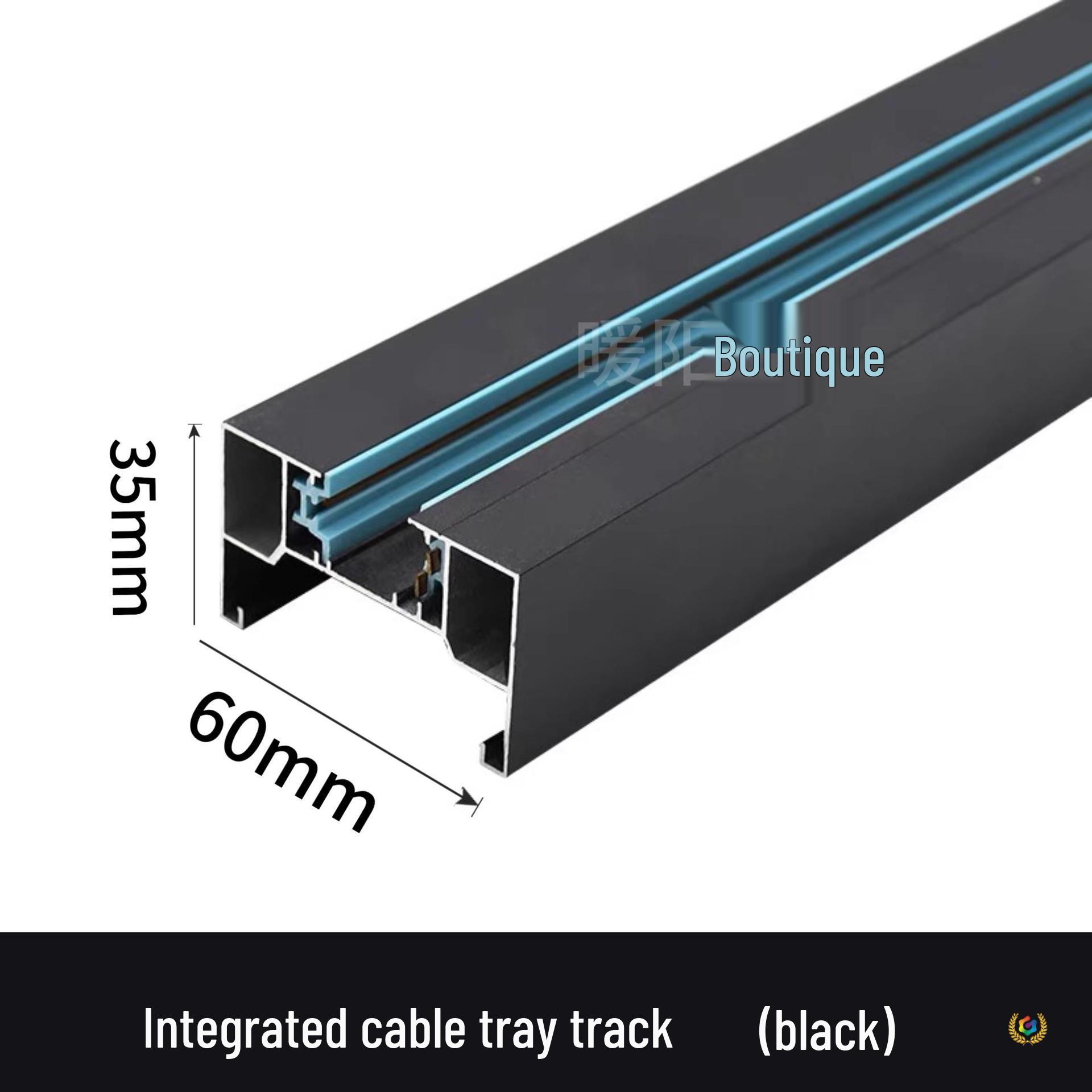 

Suspension Rod Track Light with Integrated Three-Wire Guide, Aluminum Alloy Construction, Thickened for Durability. Power Module (Black/White)