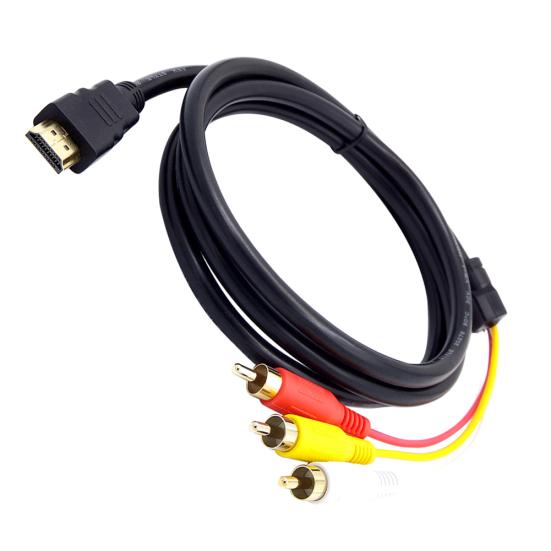 DOONJIEY HDMI-compatible Male to 3 RCA AV Composite Male M/M Connector Adapter Cable Cord