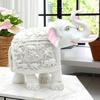 White Elephant Showpiece Big Size Marble Resin Aesthetic Statue Decorative Item for Home, 8 inch Elephant Decor