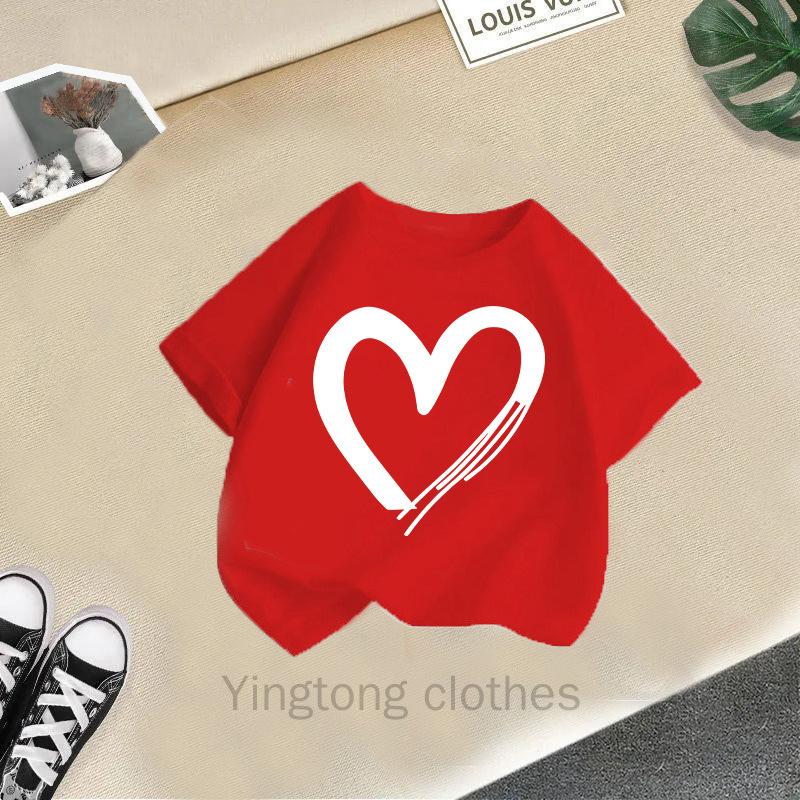Summer Fashion Girls' Short Sleeved T-shirt Cute Printed Girls' Casual Versatile Top Cross Border