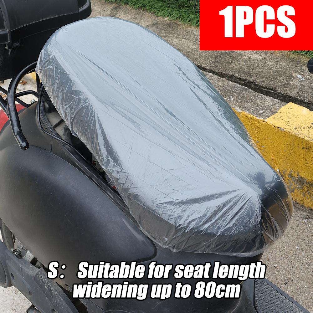 

Motorcycle Disposable Plastic Seat Cover Electric Bike Elastic Clear Protective Cover Seat Cushion Rainproof Dustproof Cover