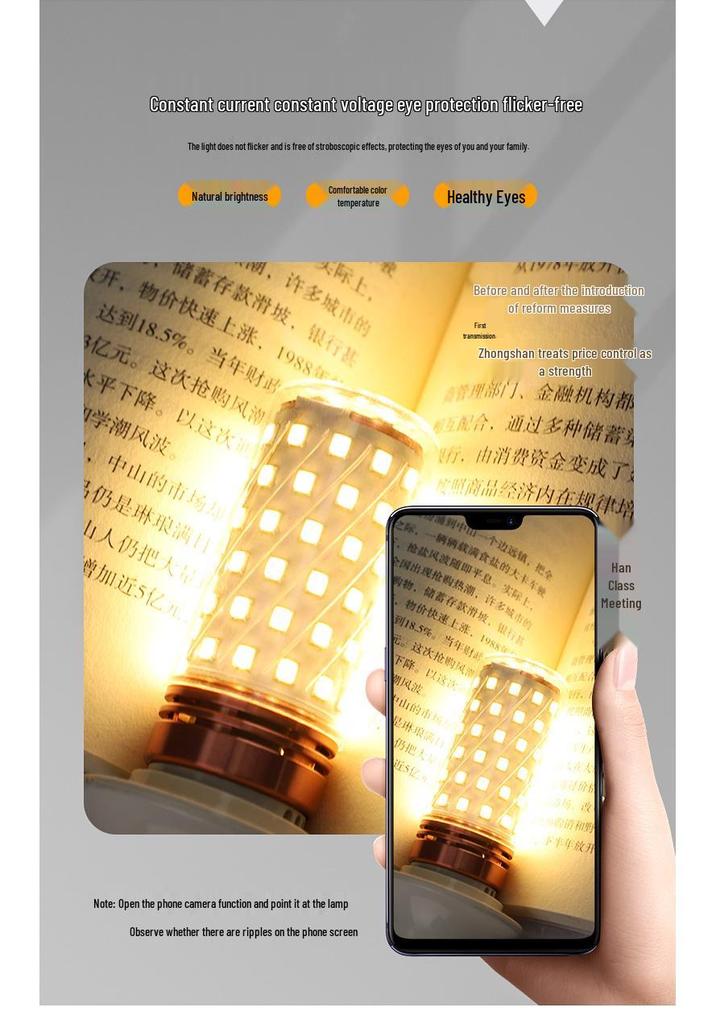 Tri-Color LED Energy-Saving Bulb: E14/E27 Base for Chandelier, Desk, Wall Lamp