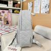 Lightweight Quilted Backpack Casual Fashion Daily Bag Large Capacity School Bag for Students Minimalist Design Commute Travel with Functional Pockets