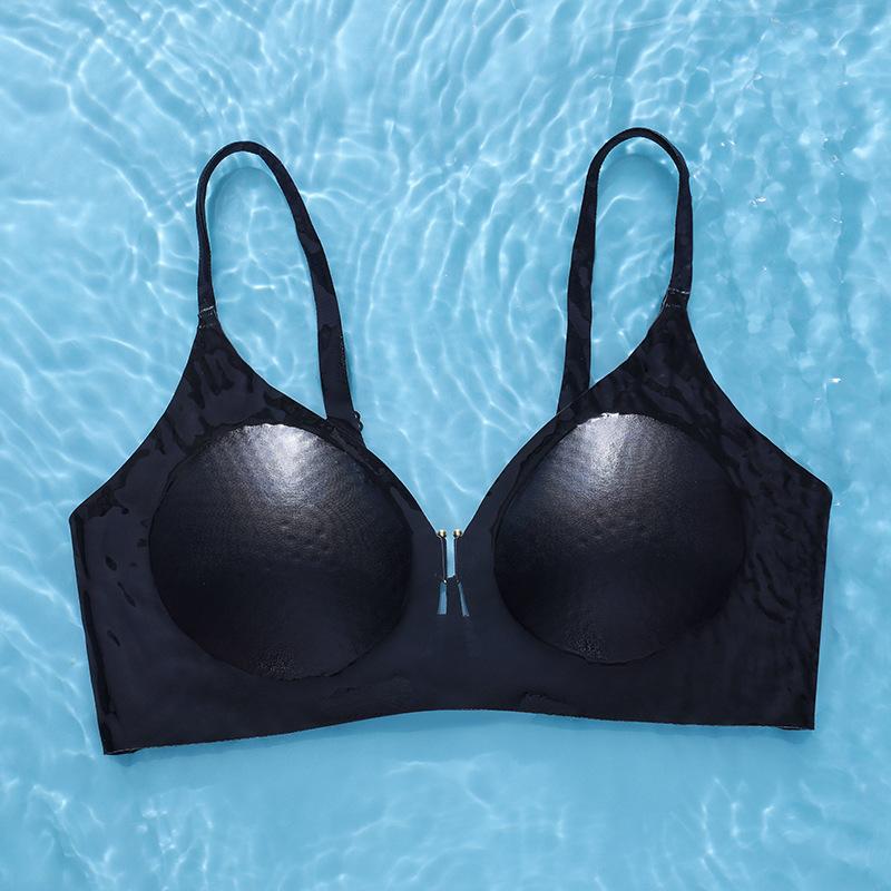 

Breathable jelly glue student no steel ring soft support bra cover gathered anti-sagging breathable thin 2xl (fits 65-72.5kg ) чорний